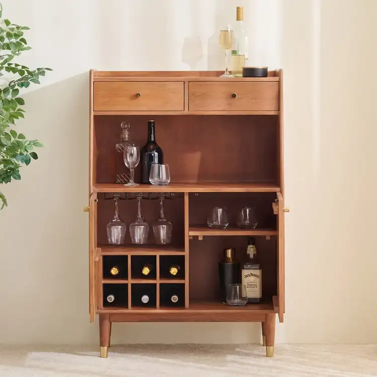Elegant 2-Door Bar Cabinet with Spacious Storage and Durable MDF Construction for your living room