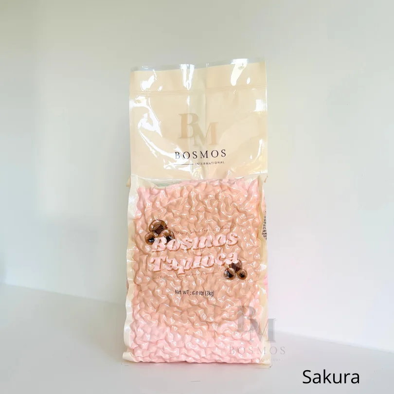 Bosmos_ Sakura Tapioca Pearls 3kg- Best Bubble Tea Supplier in Taiwan, Tapioca boba