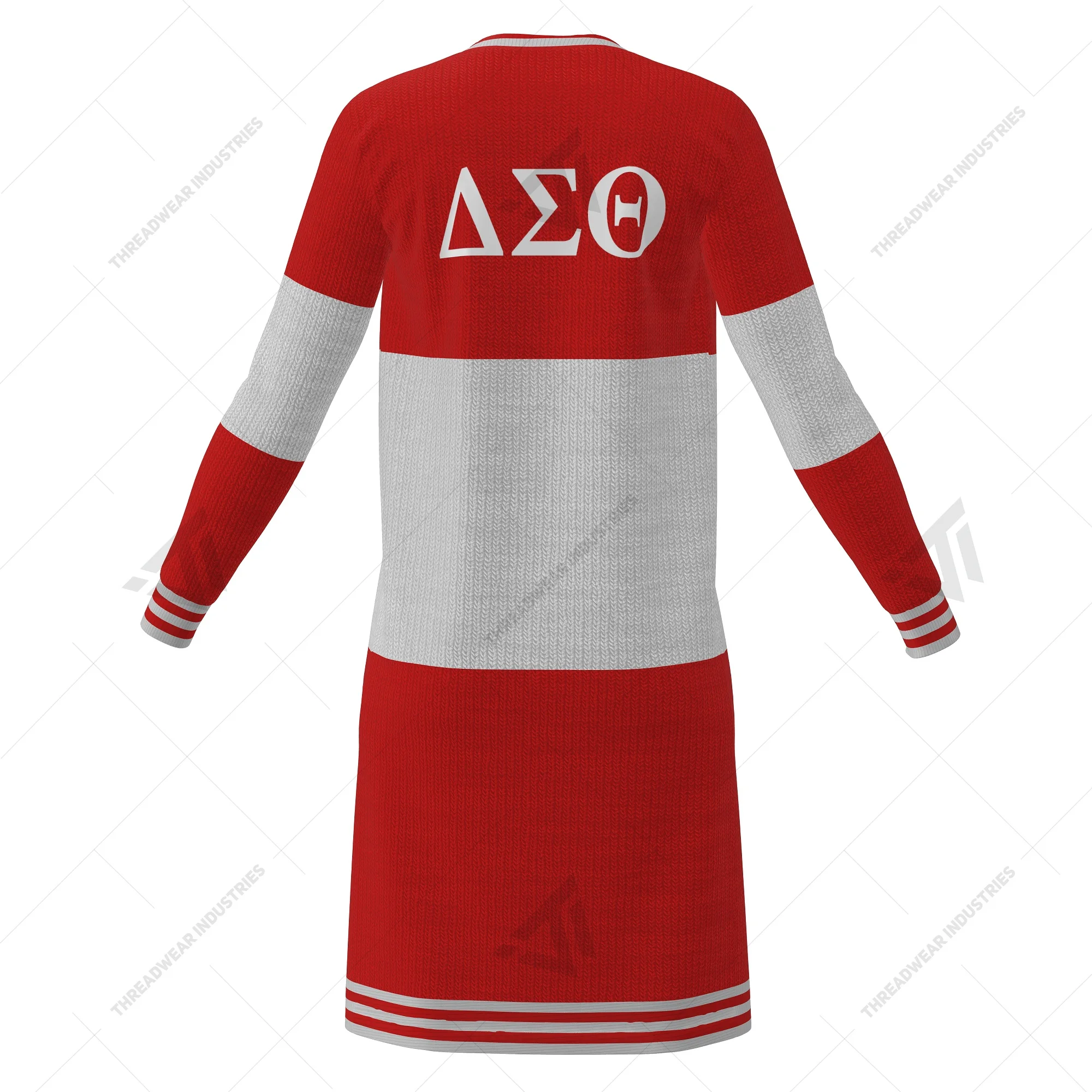 Custom Wholesale Delta | Sigma | Theta Sorority Embroidered College Long Color Block Cardigan Sweater