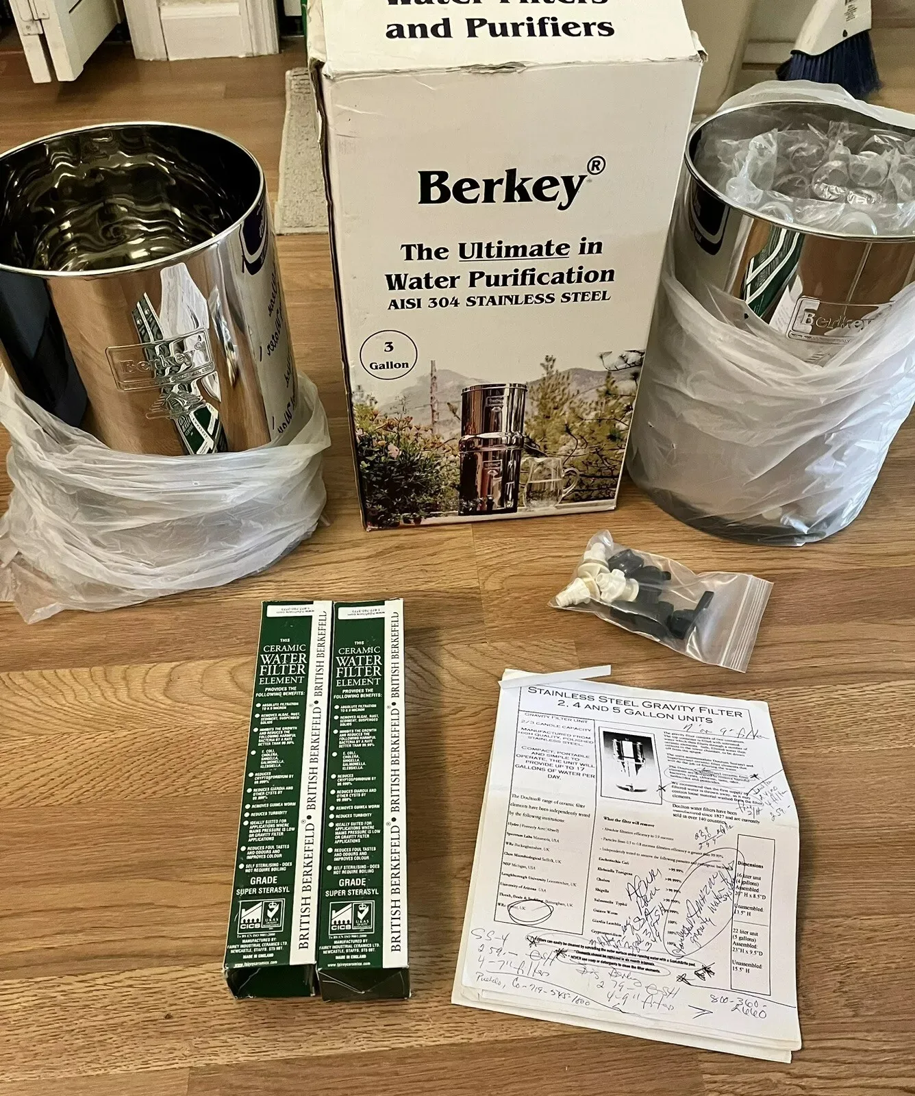 Новая система фильтров для воды Berkey 3 Gal AISI 304 из нержавеющей стали + 2 черных фильтра