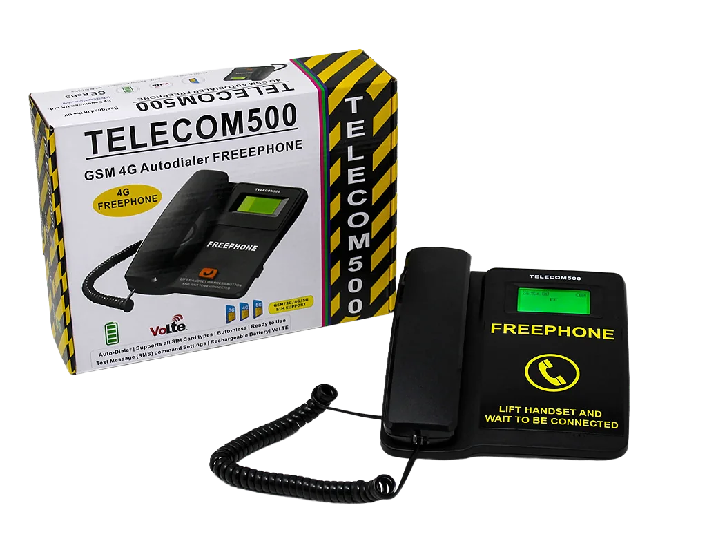 TELECOM500 FREEPHONE 4 GSM  TAXI  Fixed Wireless Phone, FWP  HotDial, Babycall AutoDial. For COMPANIES, HOTELS, MALLS, HOSPITALS