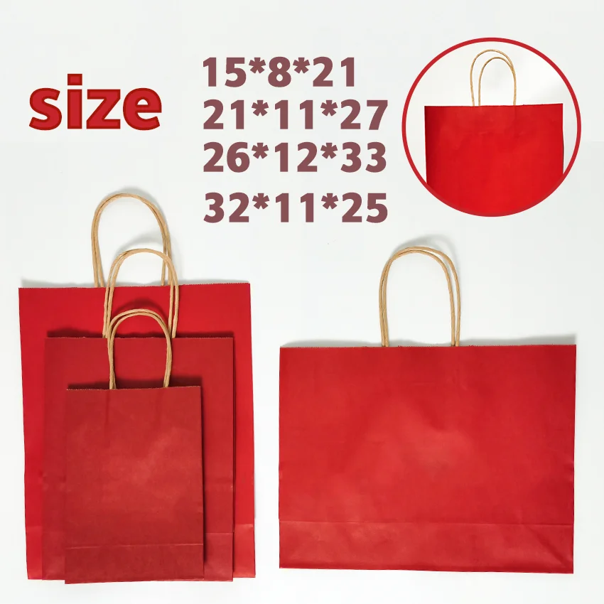 Paper Shopping Recycled Bags Red Wedding Natural Seed Bolsas De Papel Kraft Paper Bag