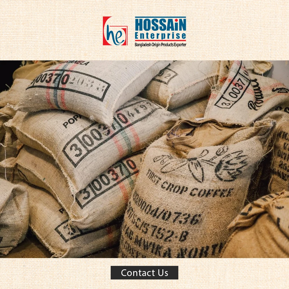 Bangladeshi Craftmanship by Trusted Supplier Hossain Enterprise Durable Sustainable 100% Jute Sacking Bag Wholesale Custom Sizes