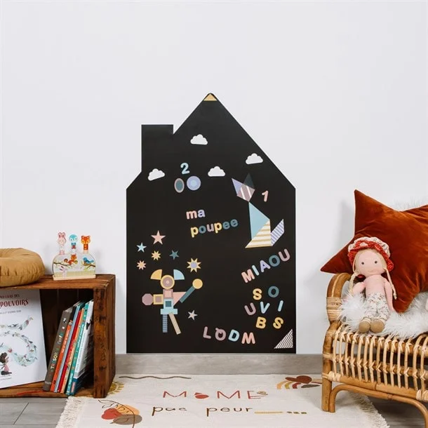 Peel & Stick Self-Adhesive Chalkboard Wall Sticker DIY House Shape Magnetic Chalk Board Contact Paper Magnetic Chalkboard Arch
