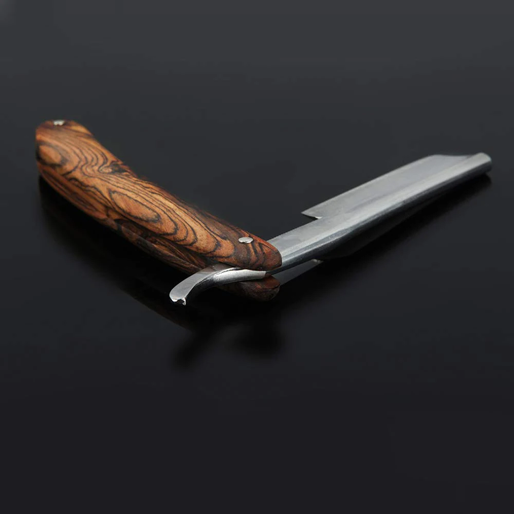 Premium Straight Edge Barber Razor Beard  Manual Razors/ Wooden Handle Shavette With Customized logo