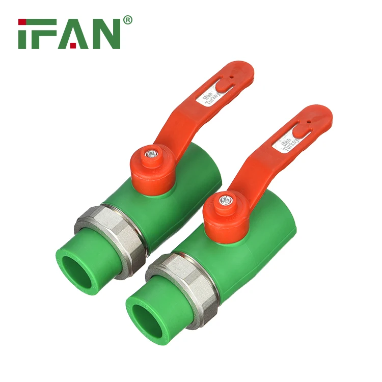 IFAN Hot Selling Good Quality PPR Ball Valve ISO 15874 20-32MM Brass Core PPR Brass Single Union Ball Valve