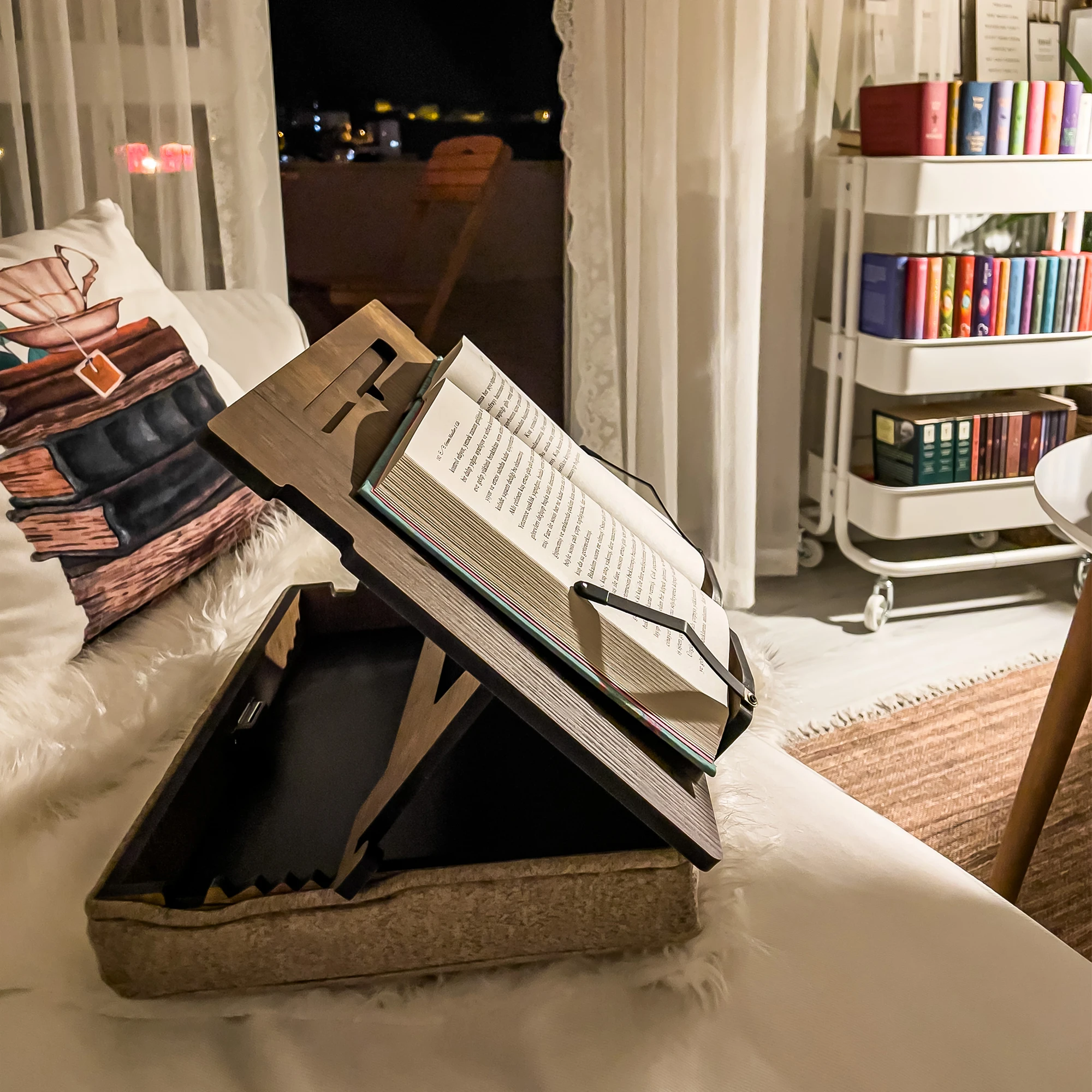 Heavy Duty Book Storage Reading Stand  holder 5 adjustable height working desk with storage book stand with storage