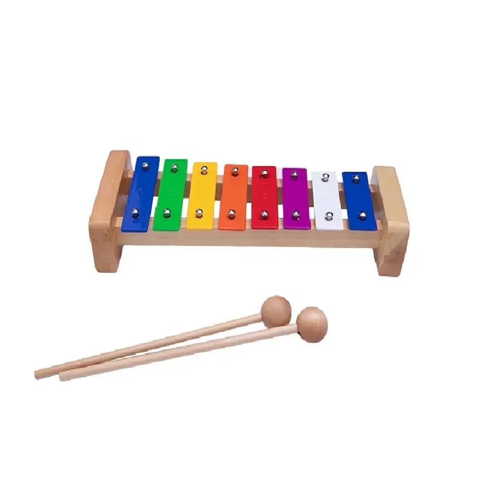 Coloured Mini Tone Safety Durable Children Learning Educational Pretty 8 Scales Musical Toys Metallophone from Singapore
