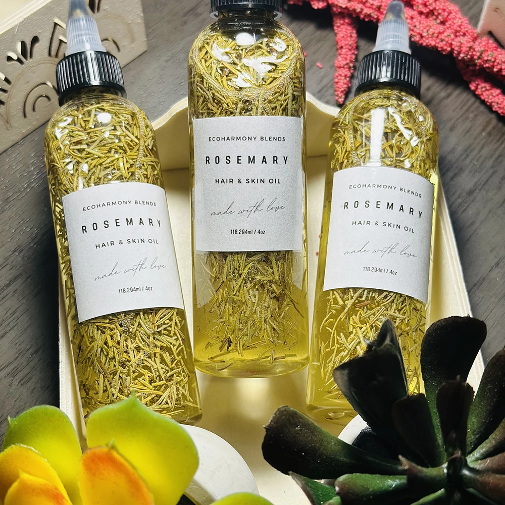 Homemade Herbal Vegan Olive Jojoba Castor Rosemary Avocado And Peppermint Hair Growth Oil For Men