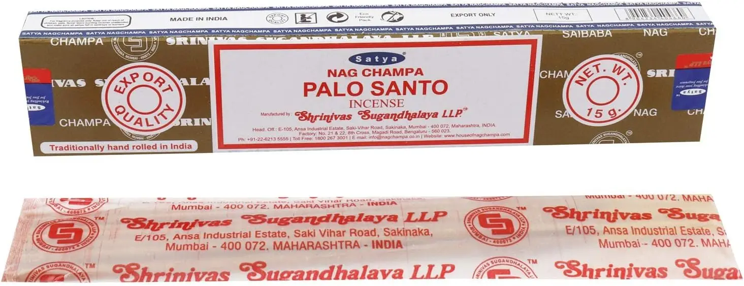 Satya Nag Champa - Palo Santo Incense Sticks Each Hand Rolled Agarbatti Fine Quality Incense Sticks for Purification, Relaxation