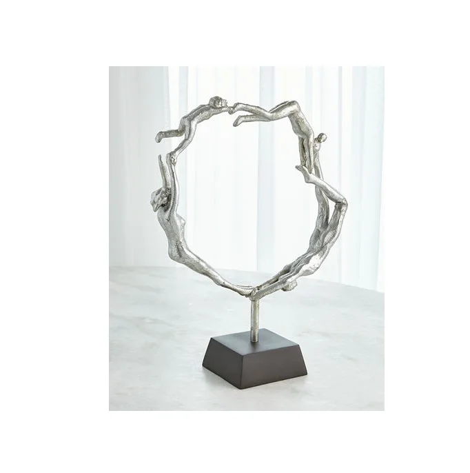 hot selling aluminum leaf shaped sculpture nickel plated metal decorative ornaments wholesale price metal sculpture in new style