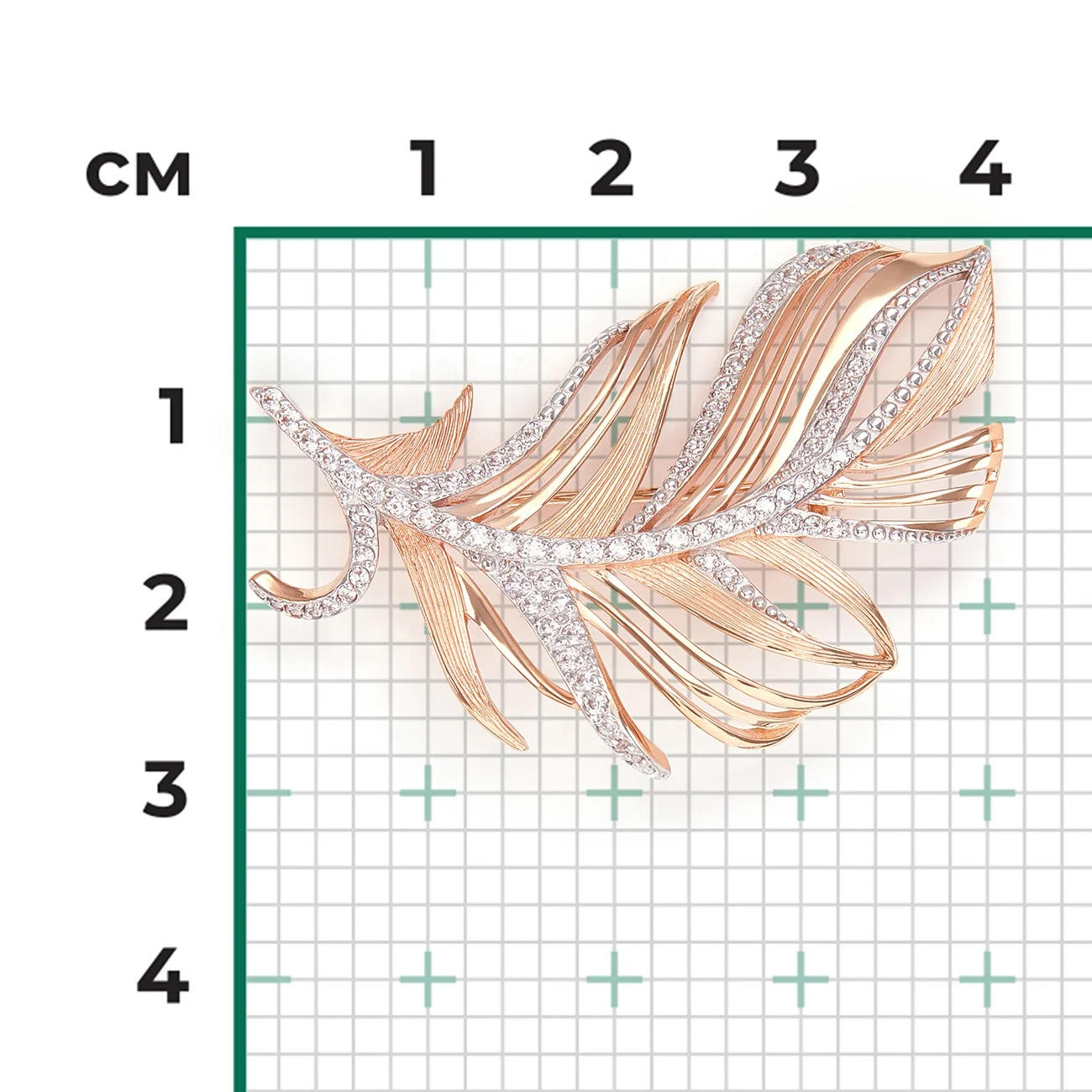 Feather Delicate Brooch 14K Solid Rose Yellow White Gold OEM ODM