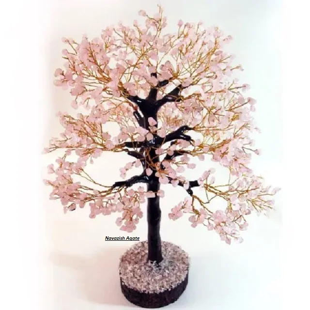 Rose Feng Shui Figurine Gemstone Chips Tree Wholesale Agate Tree Quartz Online Navazish Agate  Natural Handmade Europe Love
