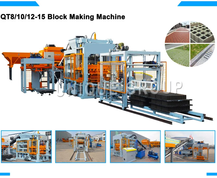 QT8-15 Hot Selling Products Automatic Concrete Brick Making Production Line