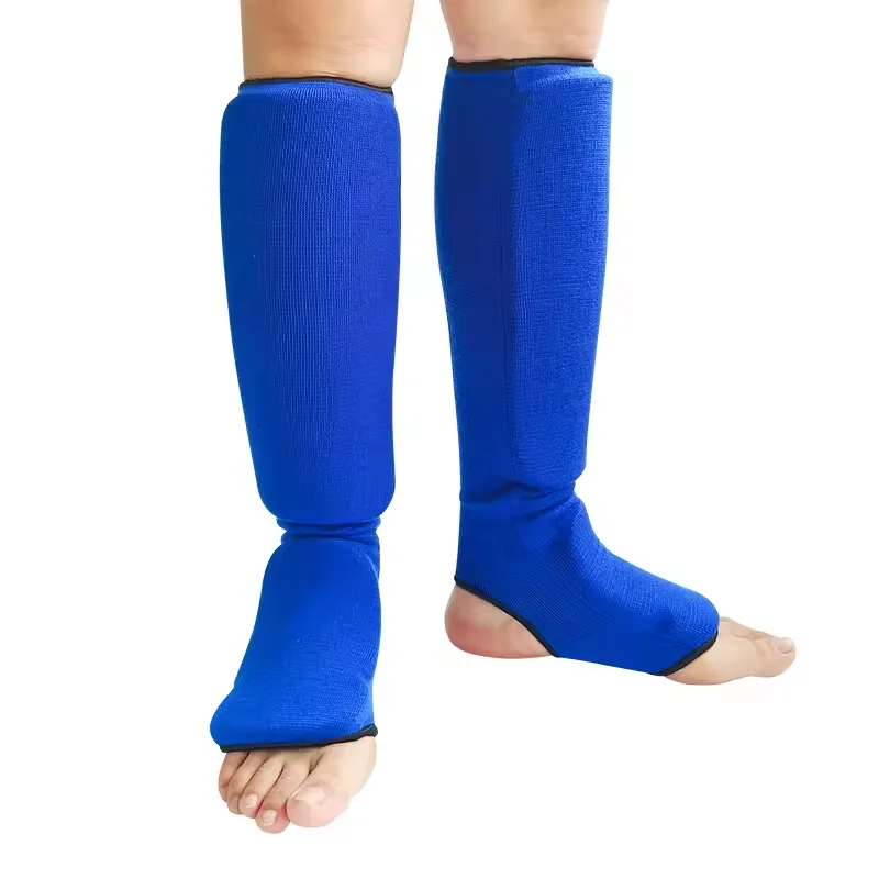 Wholesale Comfortable Stays Calf Elastic Cloth Shin Instep Padded Guards Karate Mma Shin Guards Kick Boxing Muay Thai Shin Guard