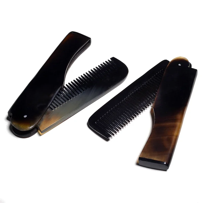 Stylish Buffalo Cow Horn Made Folding Combs Natural Ox Horn Made Foldable Pocket Comb Hair Styling Folding Horn Comb Hairl