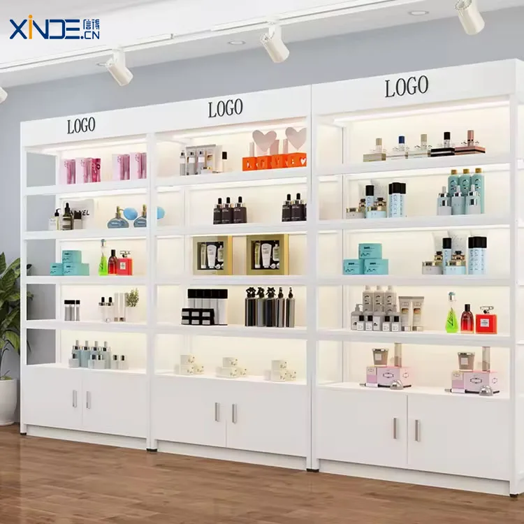XINDE New Design Supermarket Wholesale Retail Store Shelf Steel And Wood Shop Display Rack
