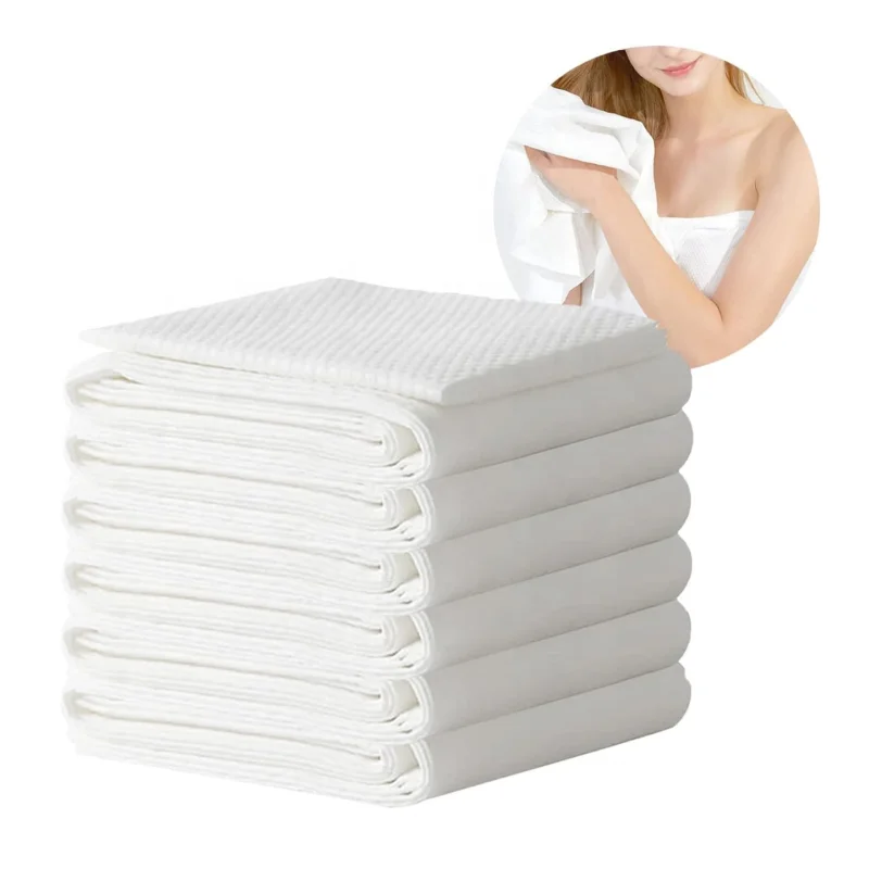 High absorbency Disposable spunlace nonwoven bath towel for travel or hotel use