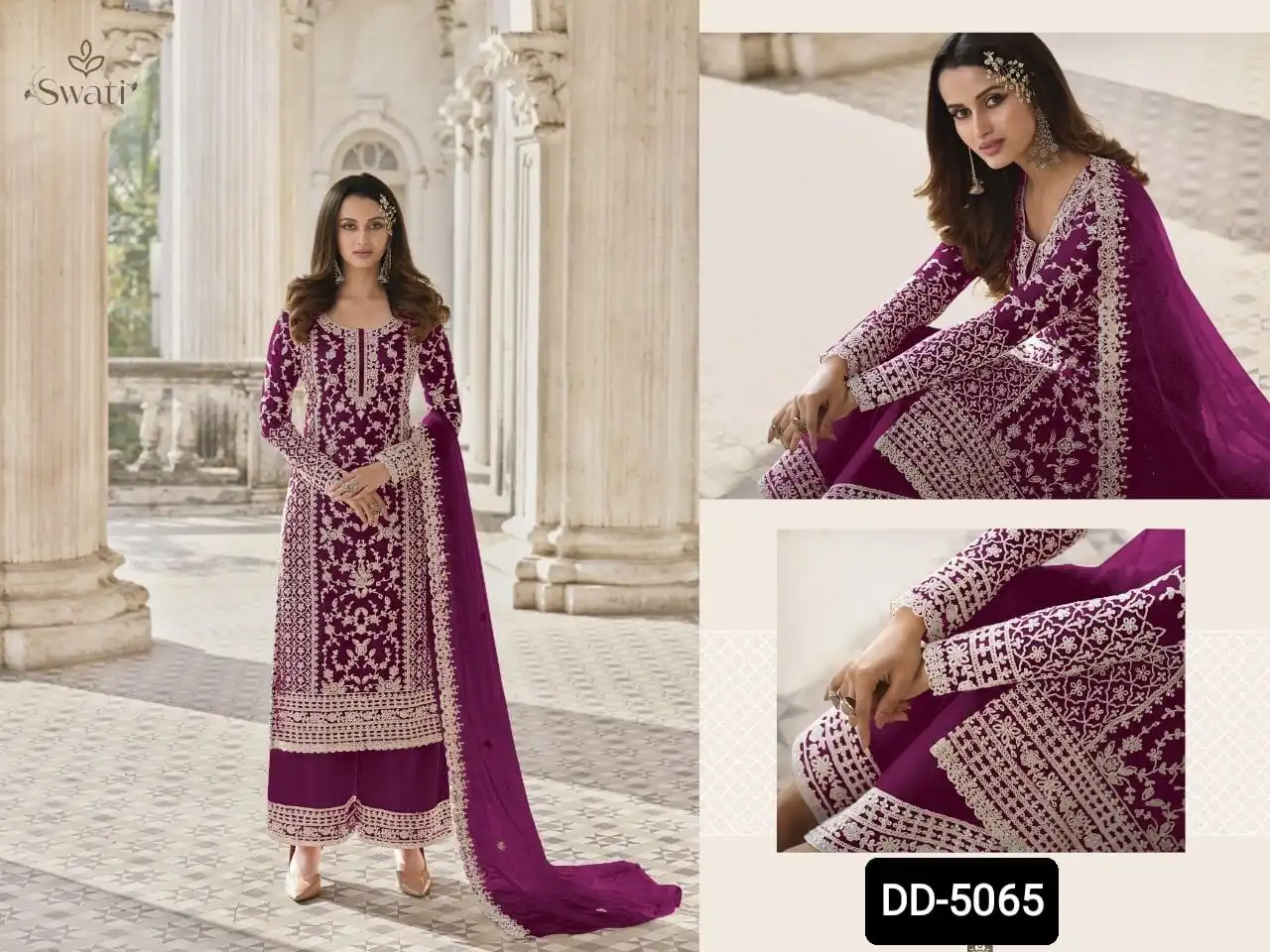 Indian Designer Wear Butterfly Net Material with Embroidery Work Salwar KAmeez Suit with Fancy Dupatta Set for Women Wear Dress
