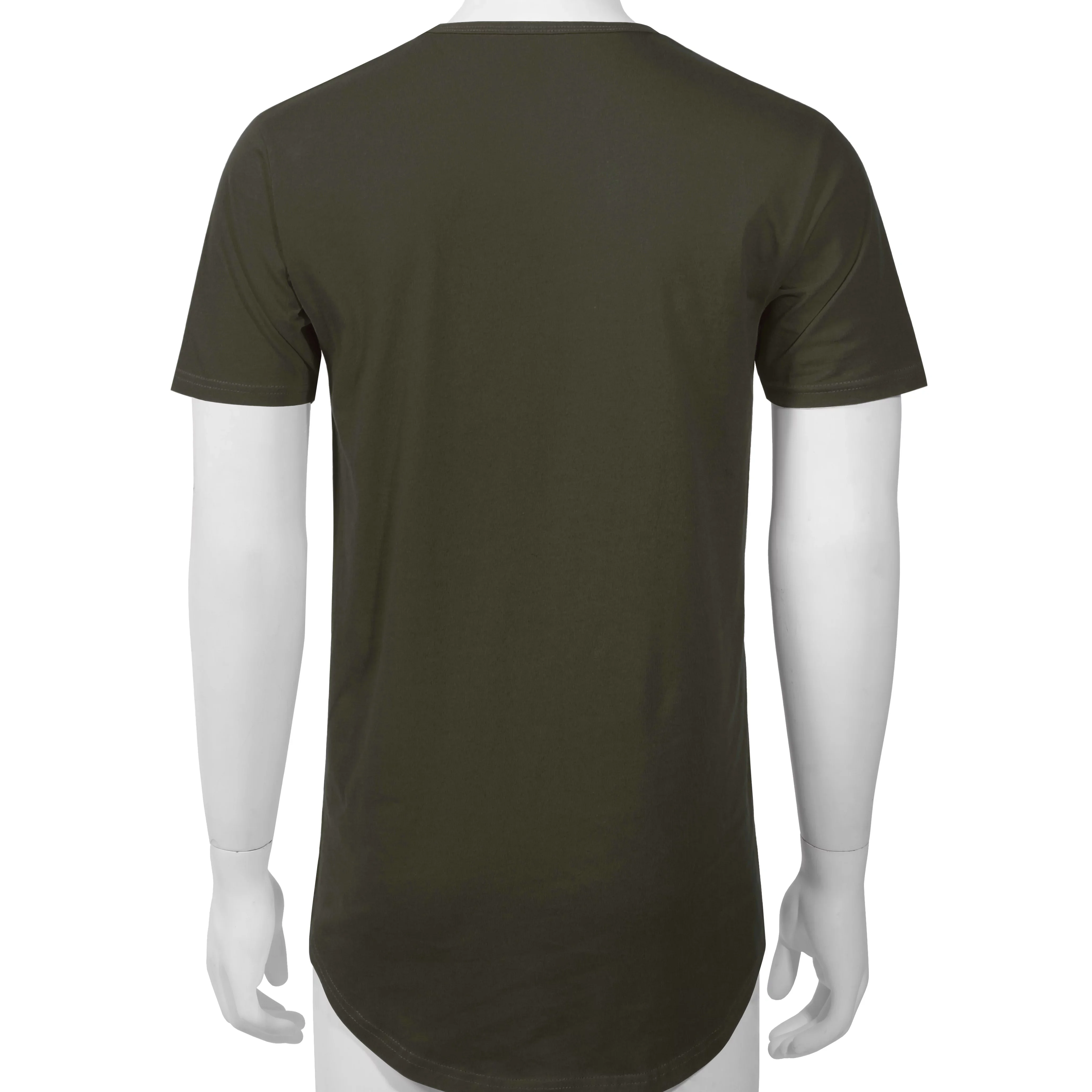 breathable OEM cotton longline men plain elongated t shirt Custom made Classic streetwear styles elongate t shirt