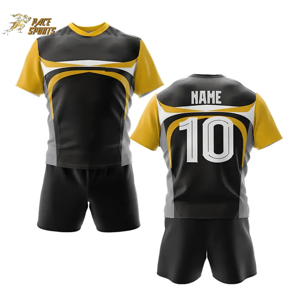 Stylish Unisex Rugby Shirt Shorts High Quality Sublimated Design Thick Breathable Adults Sport Wear Hot Sale Custom Uniform Set