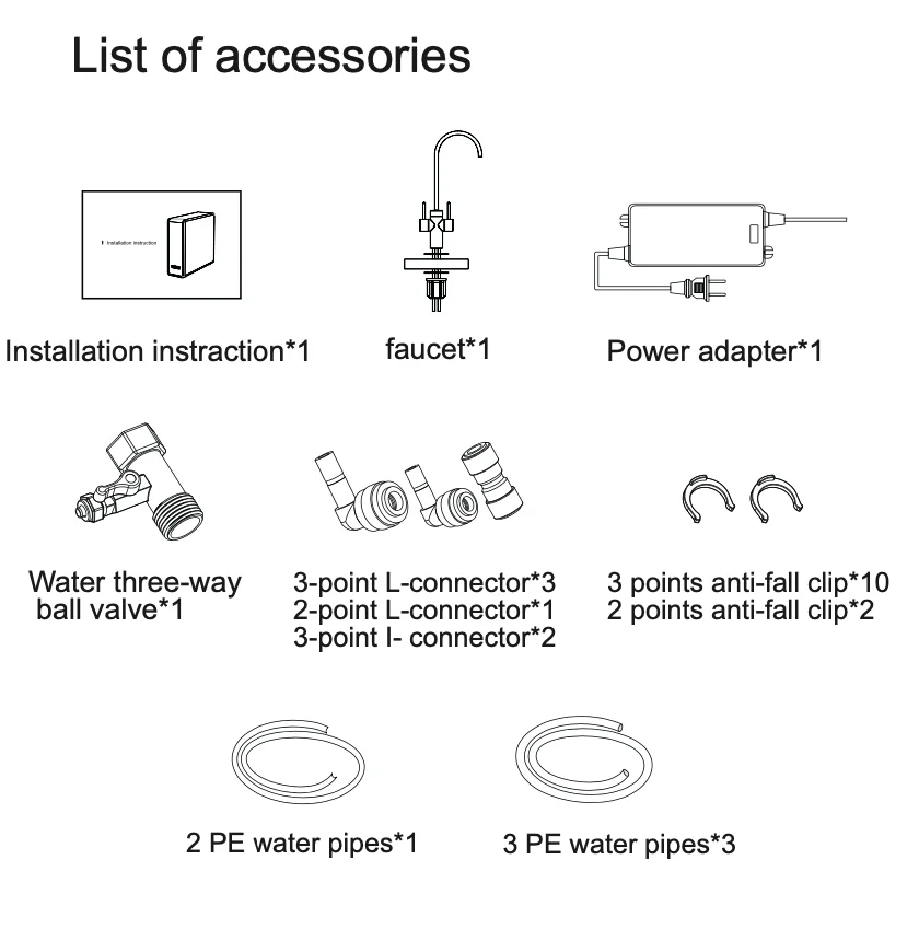 Large Flow Household Drinking Water RO System 600gpd Reverse Osmosis Water Filter System Water Purifier for Home Office use