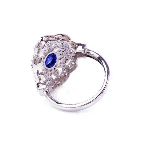 Handmade Fashionable Gemstone Natural Sapphire & White CZ Rings
