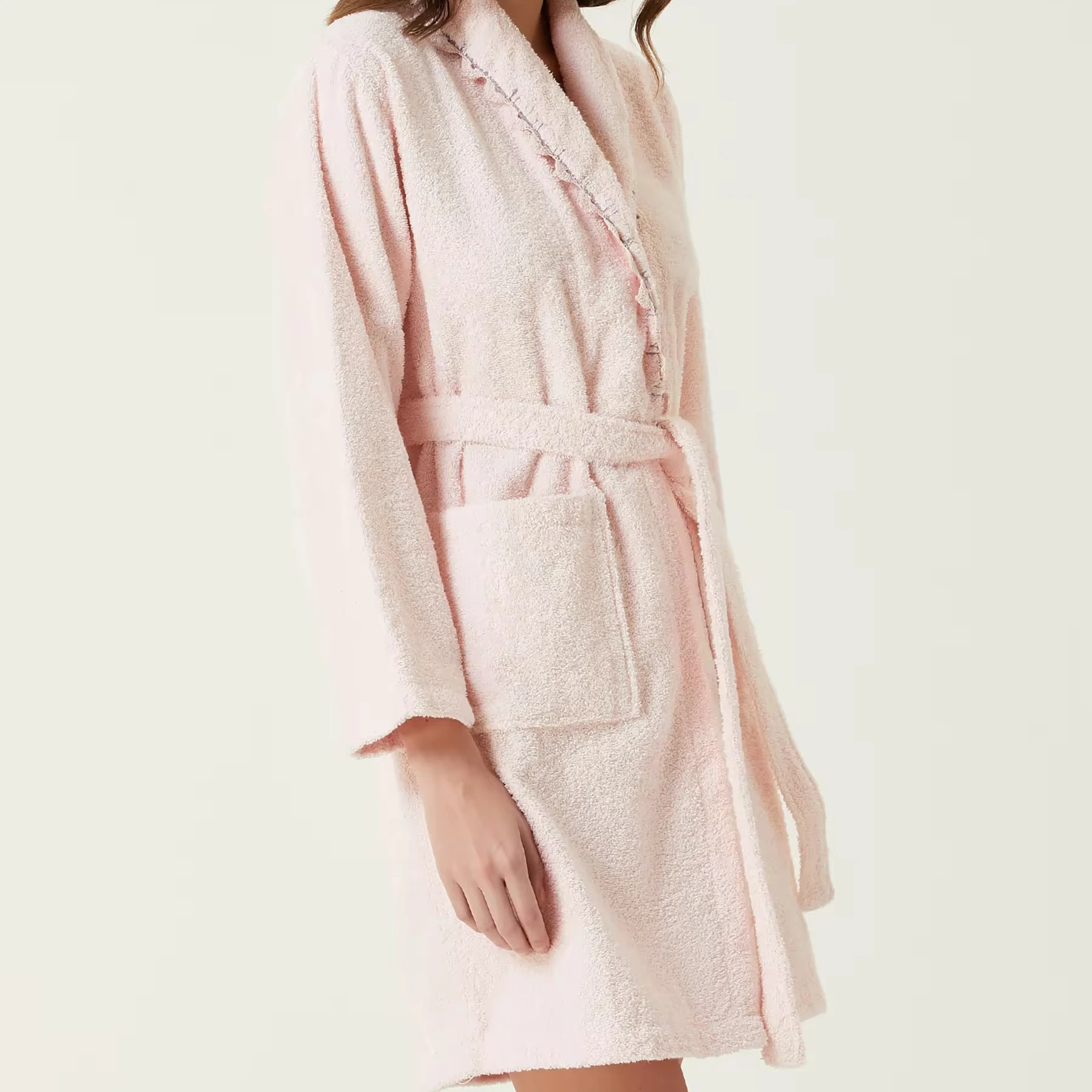 Домашняя одежда 100% хлопковые махровые халаты женские высококачественный Быстросохнущий халат из микрохлопка Халат