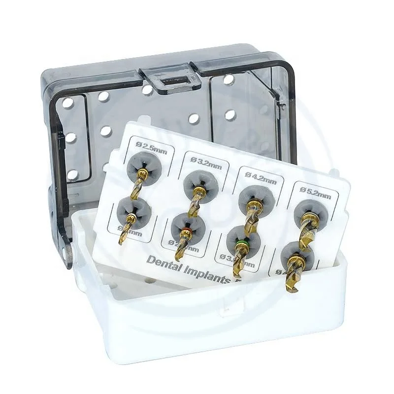 Dental Burs Drill Dental Implant Surgical Drills Kit Dental Implant Screw Removal Kit Basic Tools Ratchet Hex Drivers Parallel P