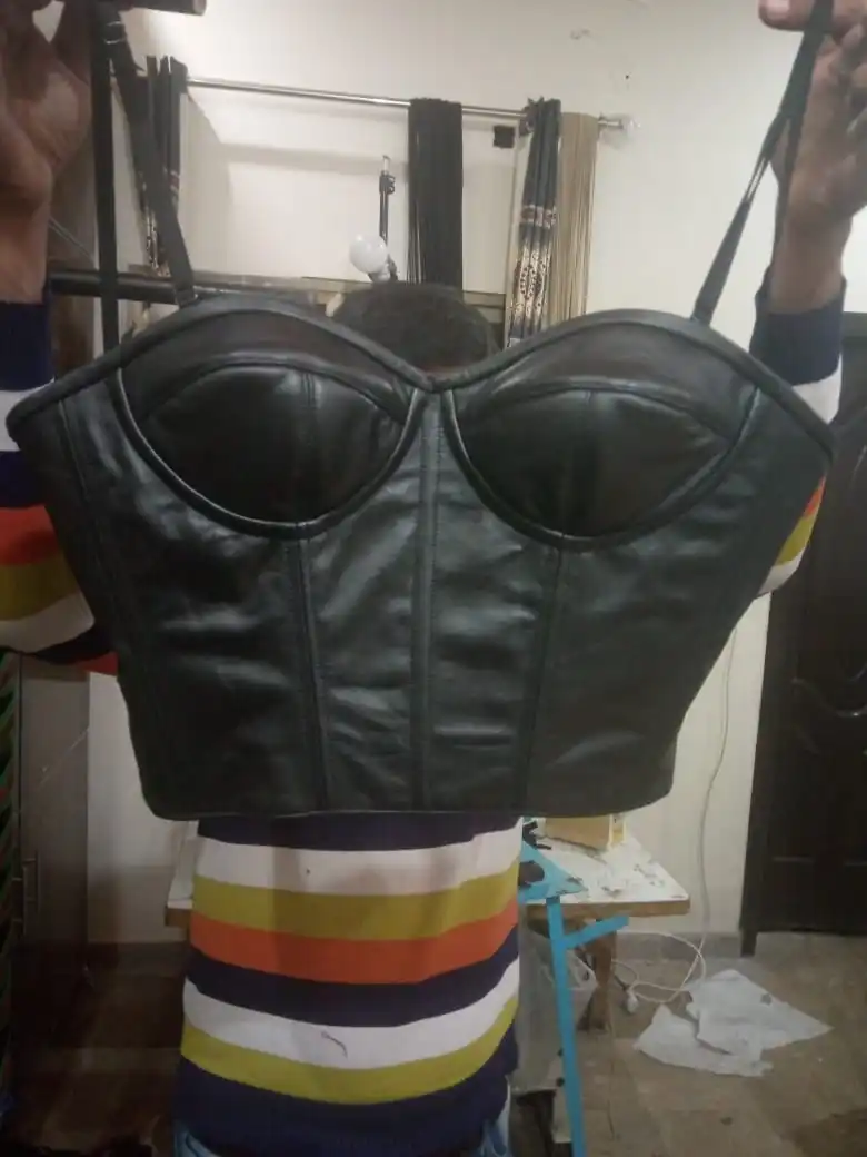 2024 Best Seller Sialkot Women Genuine Leather Sexy Bondage Women Fetish Slave Sex Toys Harness Crop Top Women Corset Top Bra