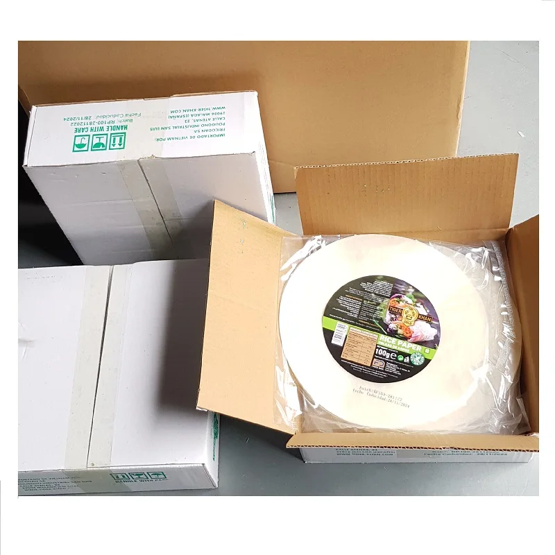 Pure Rice Wrappers Diameter 22 cm 300 grams x 40 per carton Wrap meat eggs mushrooms vermi to fry until crispy