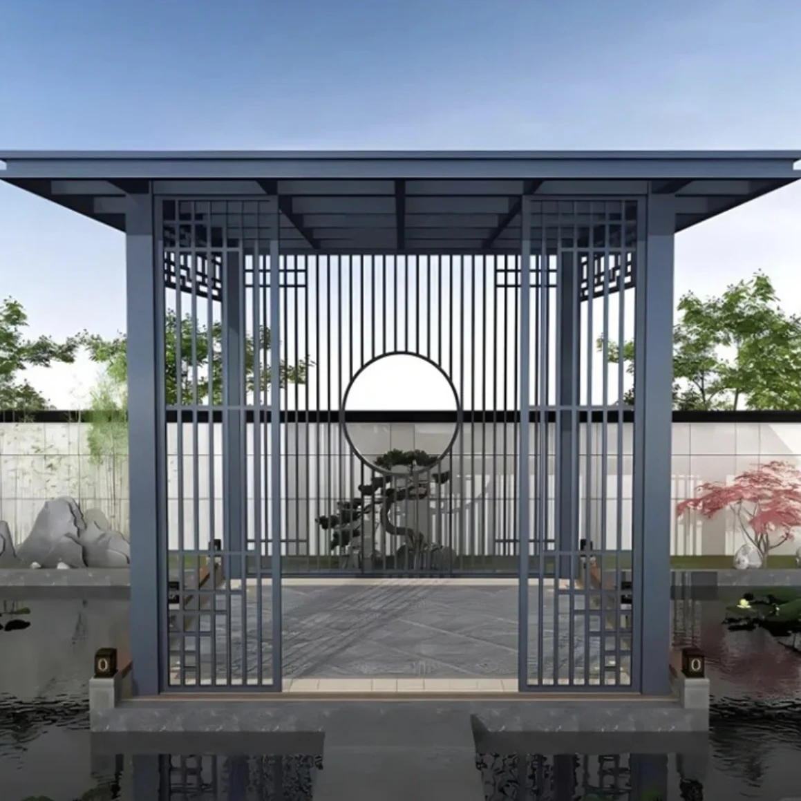 Outdoor pavilion electric gazebo Louvered gazebo Villa Hotel leisure pavilion outdoor pavilion kits