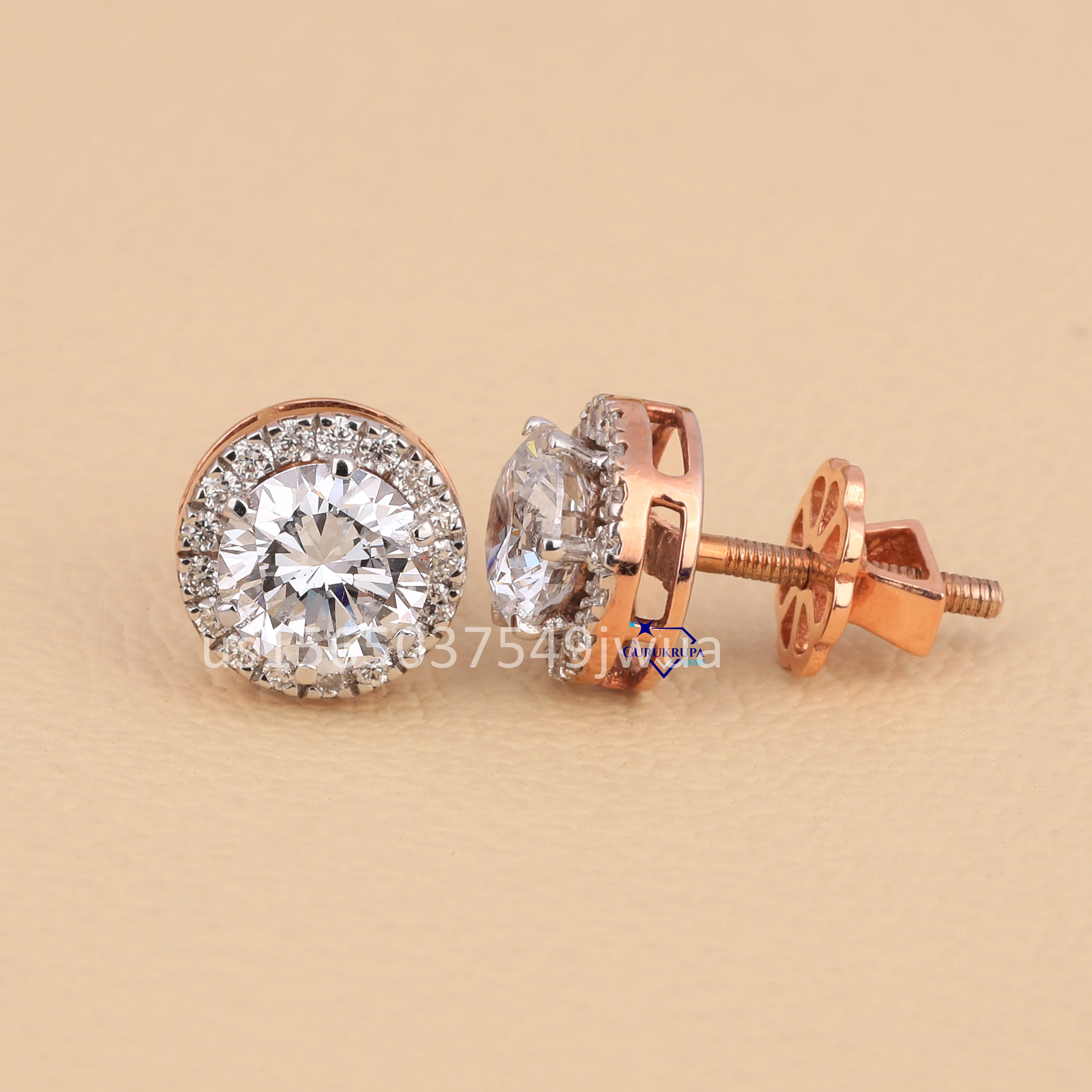piercing jewelry 6 prongs set Moissanite diamond stud earrings in white 14K women earrings Real diamond ear studs jewelry