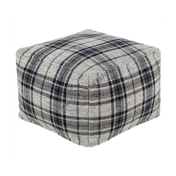 Top Listed Indian Supplier & Exporter Selling Top Quality Custom Size 100% Handmade Handwoven Cotton Poufs