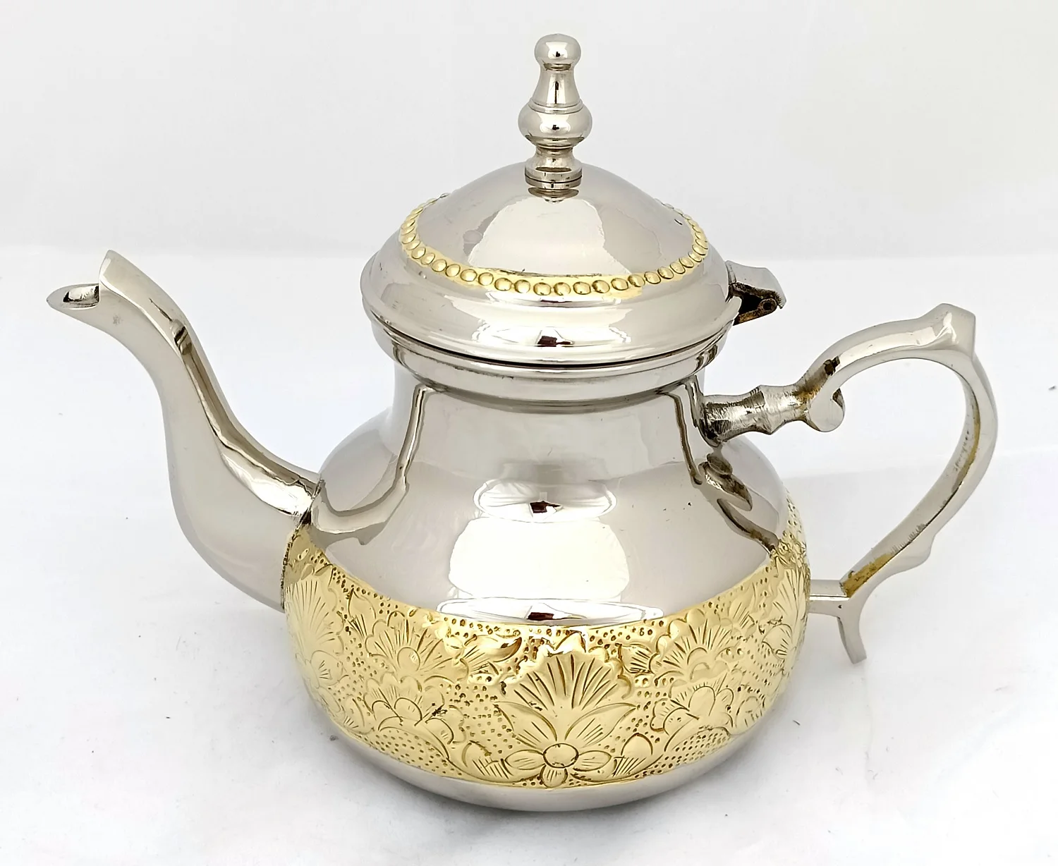 Pure Brass and Steel Arabic Engraved Tea Coffee Dispenser Pot Made In India Brass Tea Pot Dispensers Tea Kettle Turkish Pots