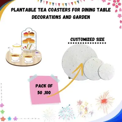 Promotional Custom Plantable Paper Customer Size Ecological Paper Card Logo Size Coaster Paper