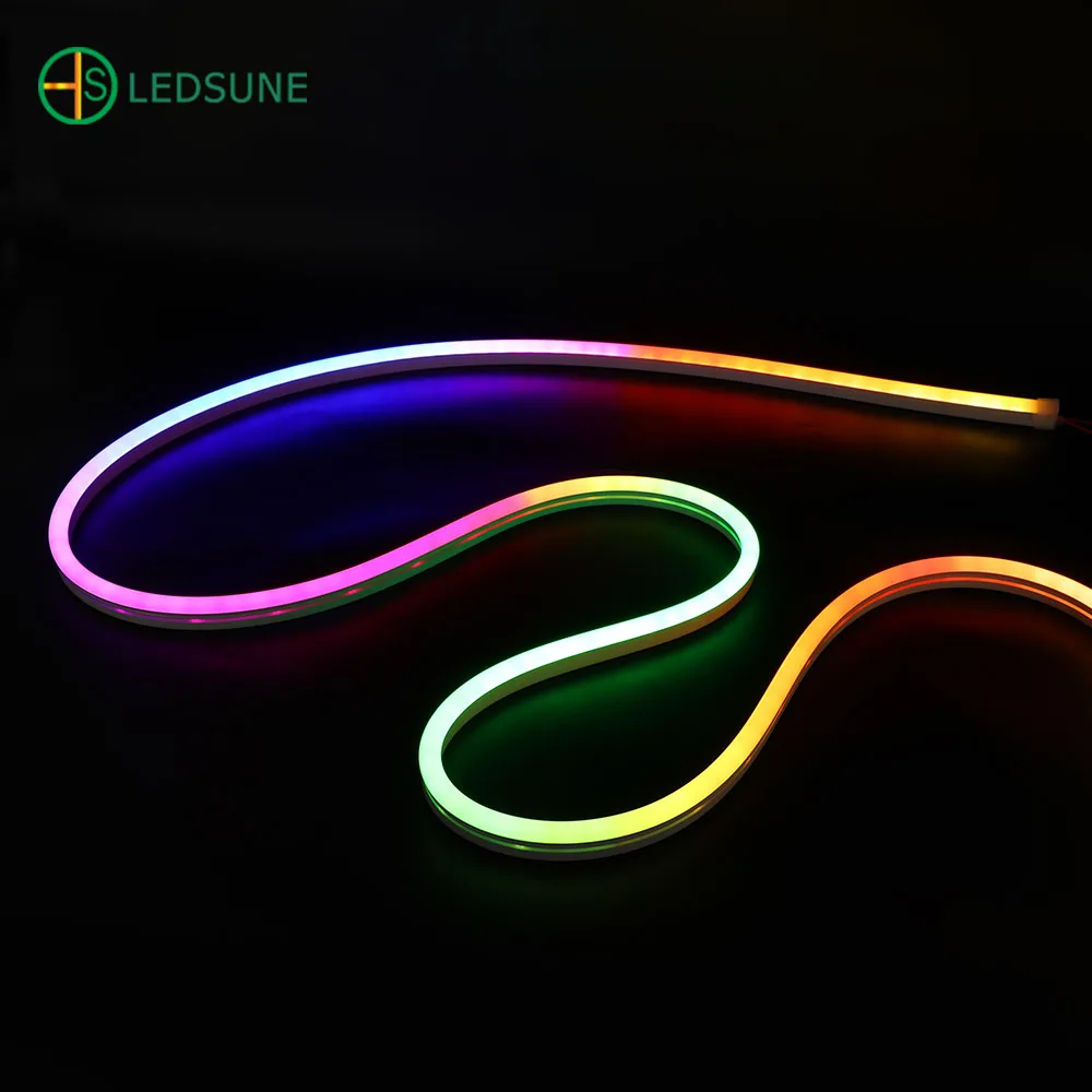 RGBIC luz neon tape 12V 24V Rope Light Flex Silicone Tube Neon LED Strip Light for Bedroom Living Gaming Room Party Christmas