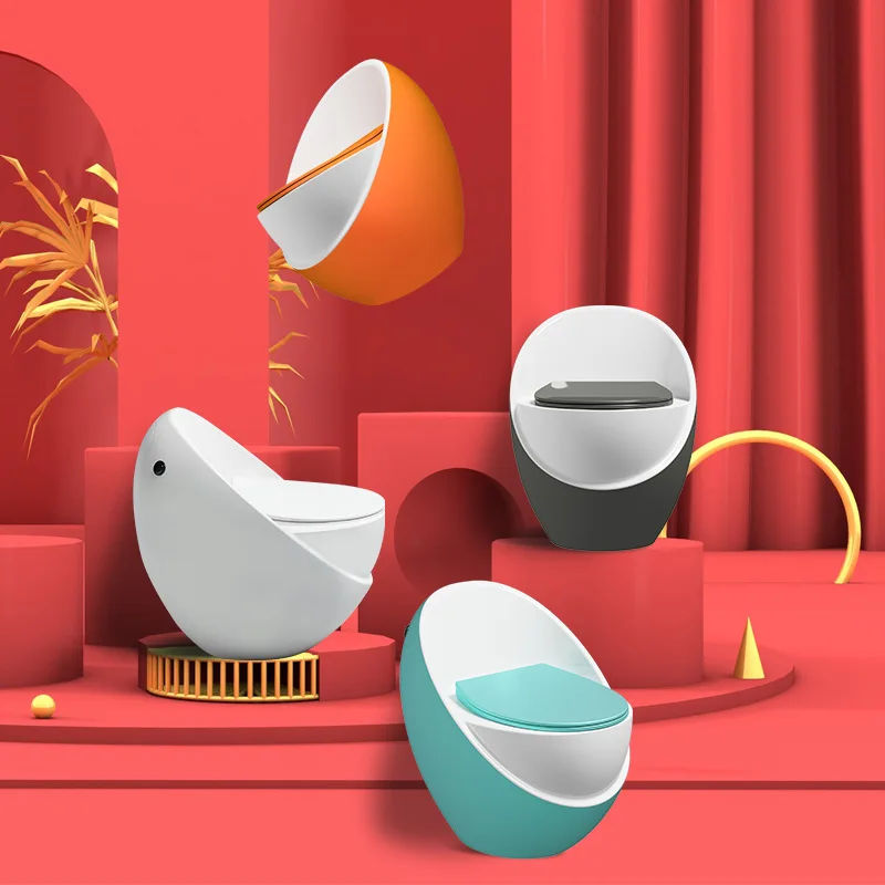 Custom Colored Unique Design Egg Shape Bathroom S Trap One Piece Water Closet Sanitary Ware Ceramic Toilet Bowl