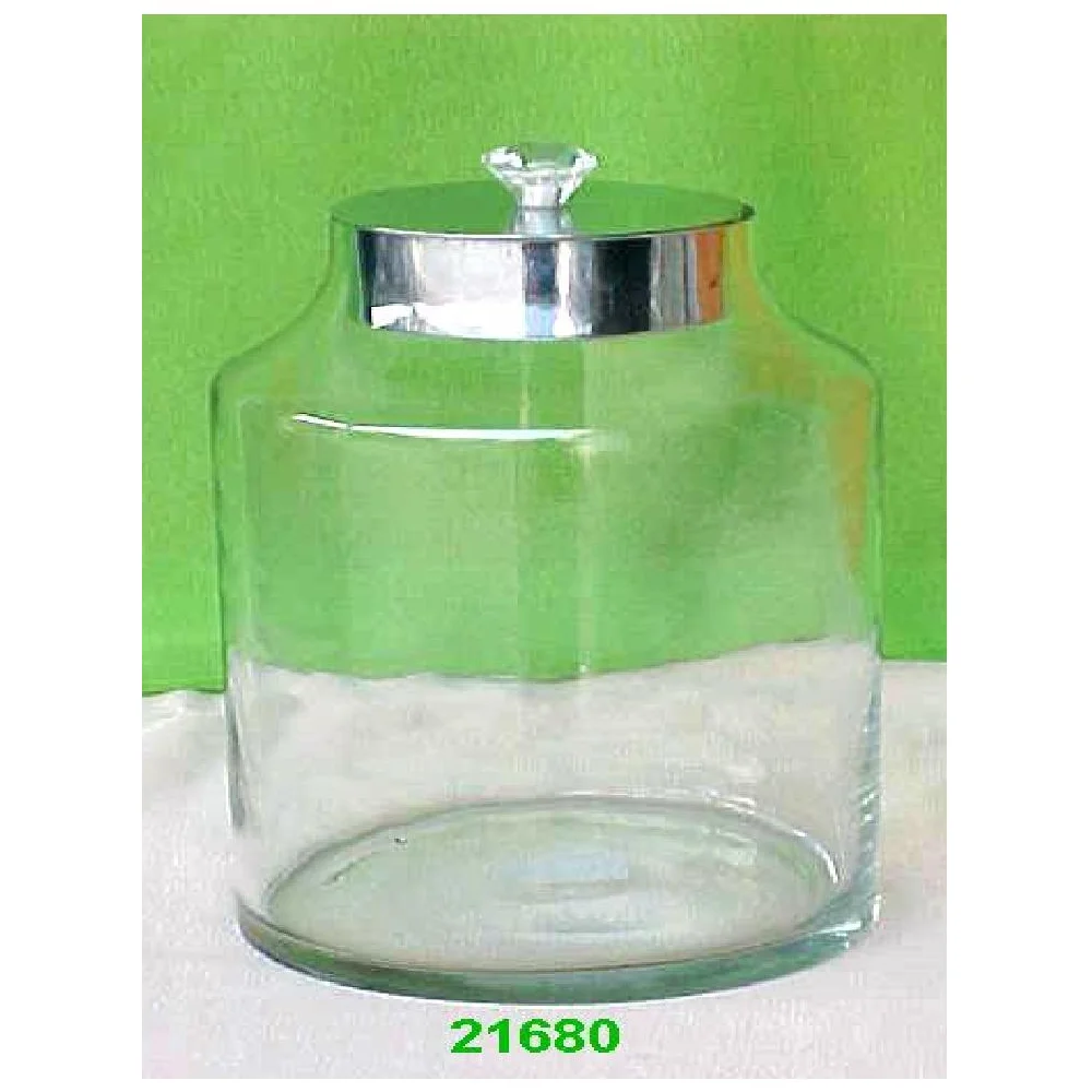 Decorative Glass Jar with Metal Lids