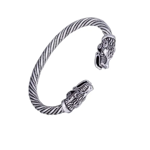 Handmade Viking Wolf Fenrir  Dragon Head Bracelet