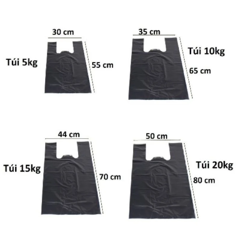 Viet Nam Factory Factory Big Black Hdpe Bin Liner Heavy Duty Trash Bag Garbage Plastic Bags  60L 90L 120L 160L 240L