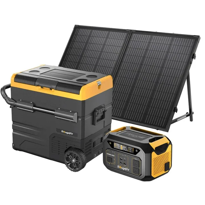 BougeRV Flash300 Portable Station 1000W Lithium Ion Solar Panel Car Jump Starter Flashlight Air Compressor EU US AU Home Use