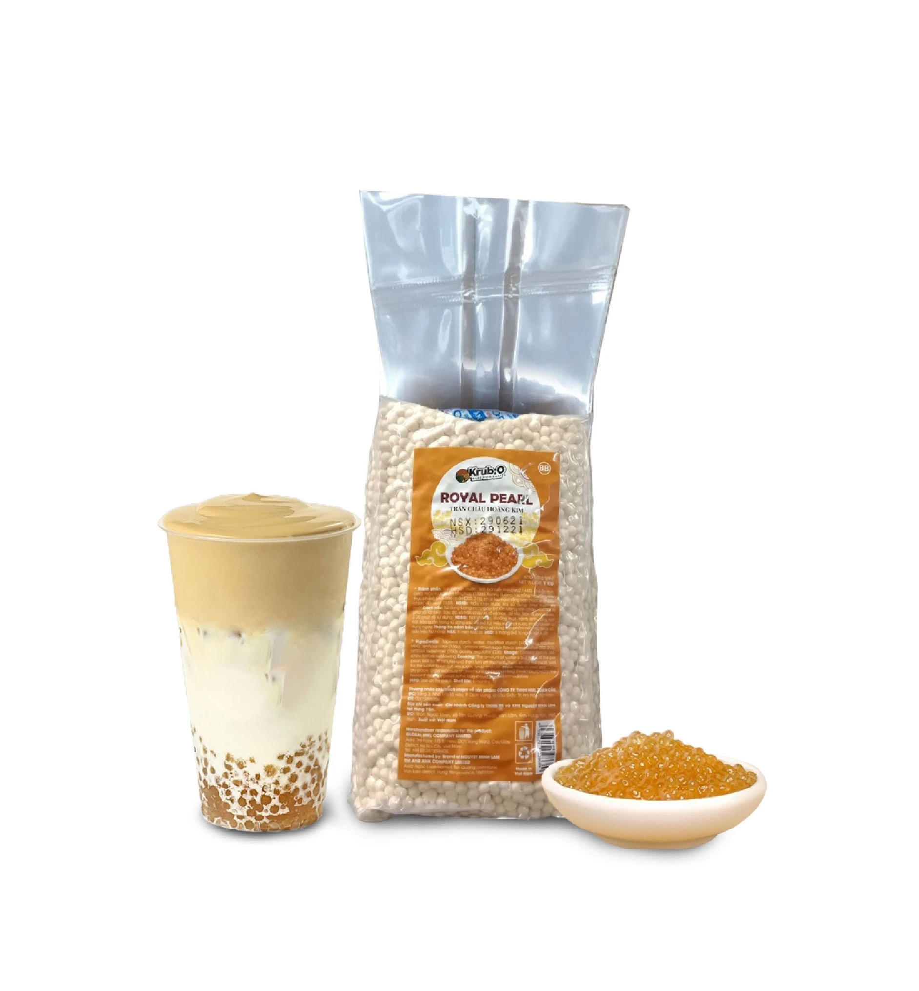 Cheap Price Royal Pearl Golden Tapioca Pearls Happiness Golden Amber Flavor Tapioca Pearls Balls for Bubble Tea Mini Size