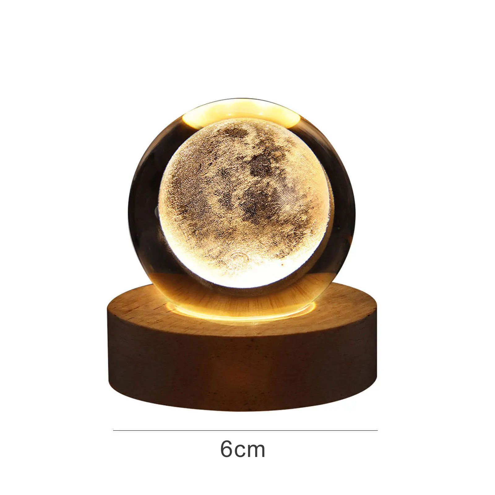 Factory promotional Wholesale Glass Solar System Planet Sphere 3D Laser Engraved Galaxy Crystal Ball with LED Light Night Lamp