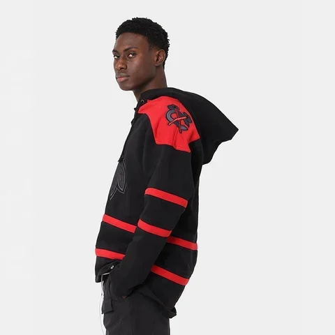 High Quality Custom Men Ice Hockey Hoodies Embroidered Logo Lace Up Latest Design Men Sportswear Hoodies Made In Pakistan