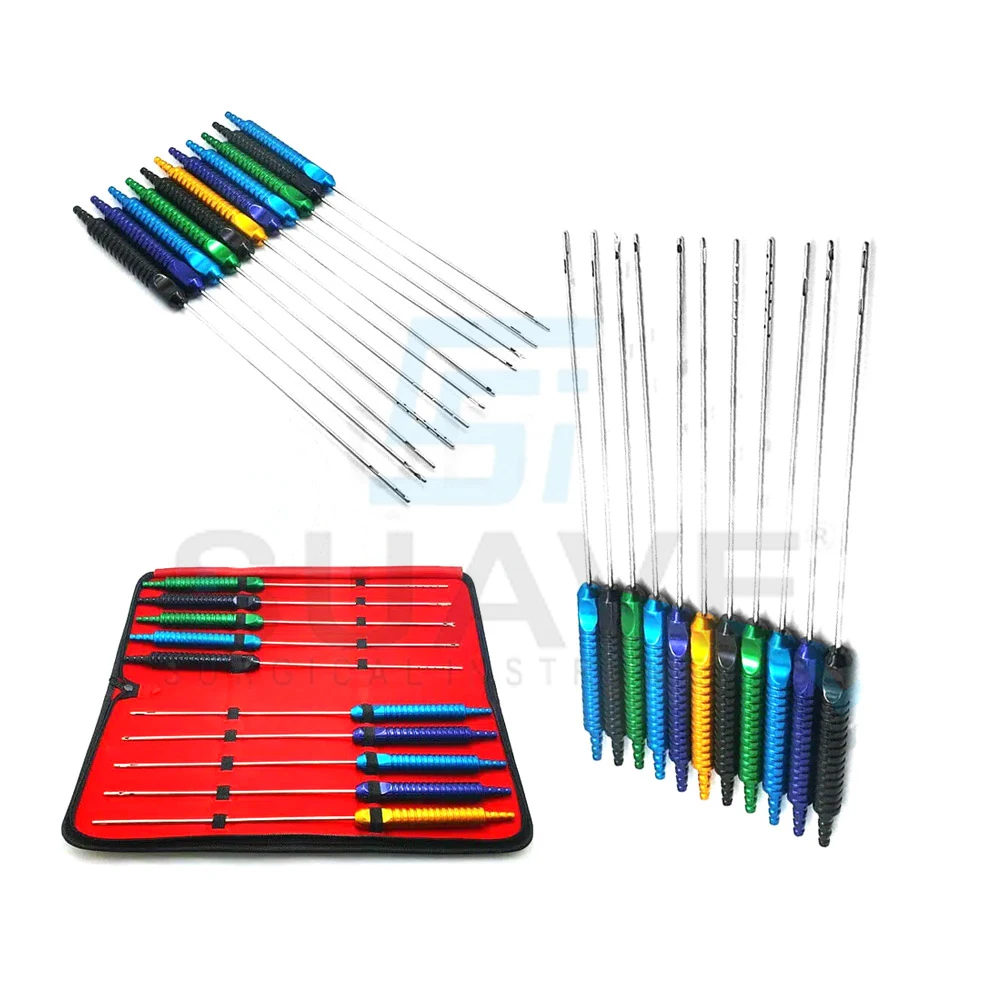 Good Quality 11 Pcs Set Of Liposuction Cannulas Fat Infiltration Tools Surgical Set By SUAVE SURGICAL INSTRUMENTS