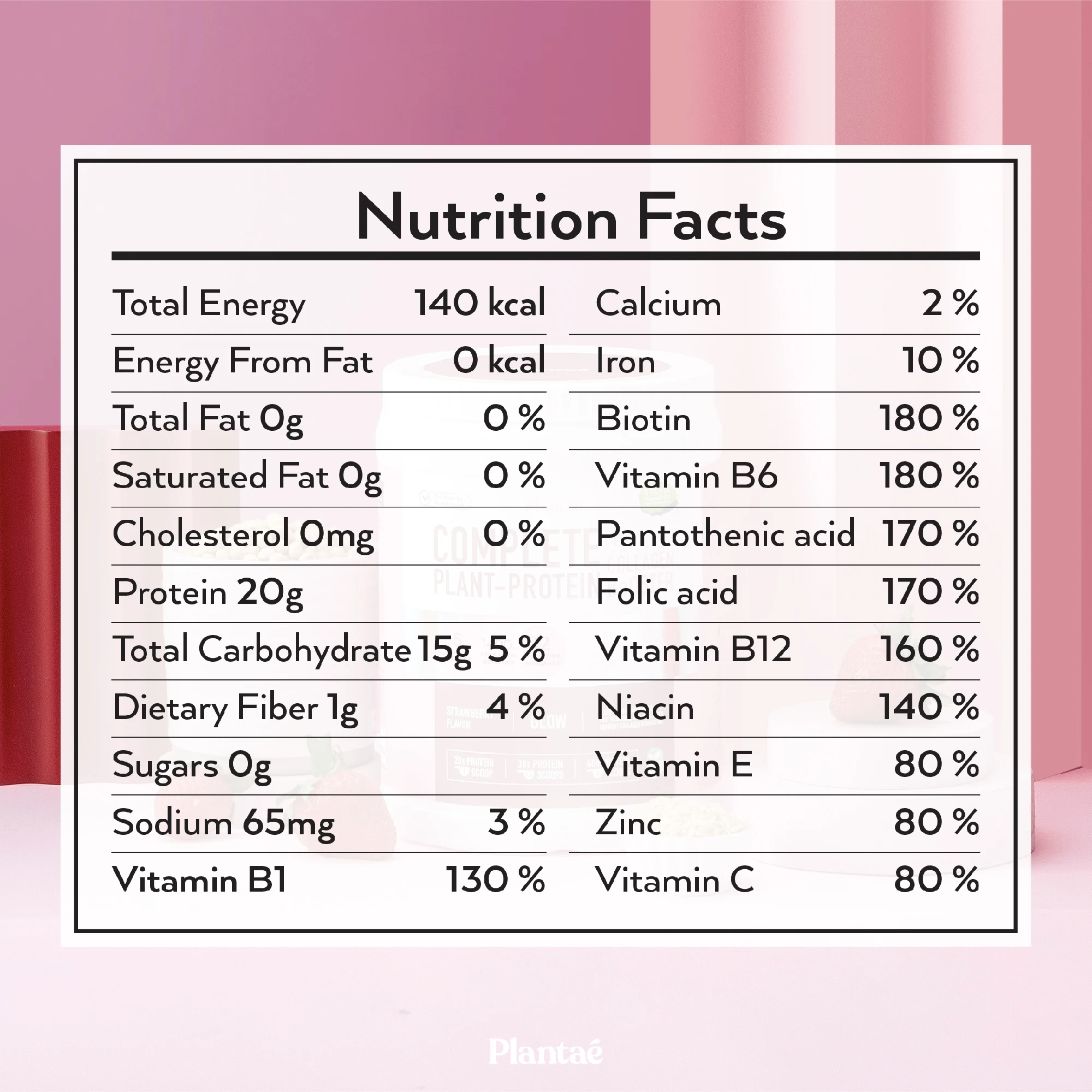 New Updated! High Quality Best Seller Complete Plant Protein + Collagen Booster Strawberry from Thailand 800g