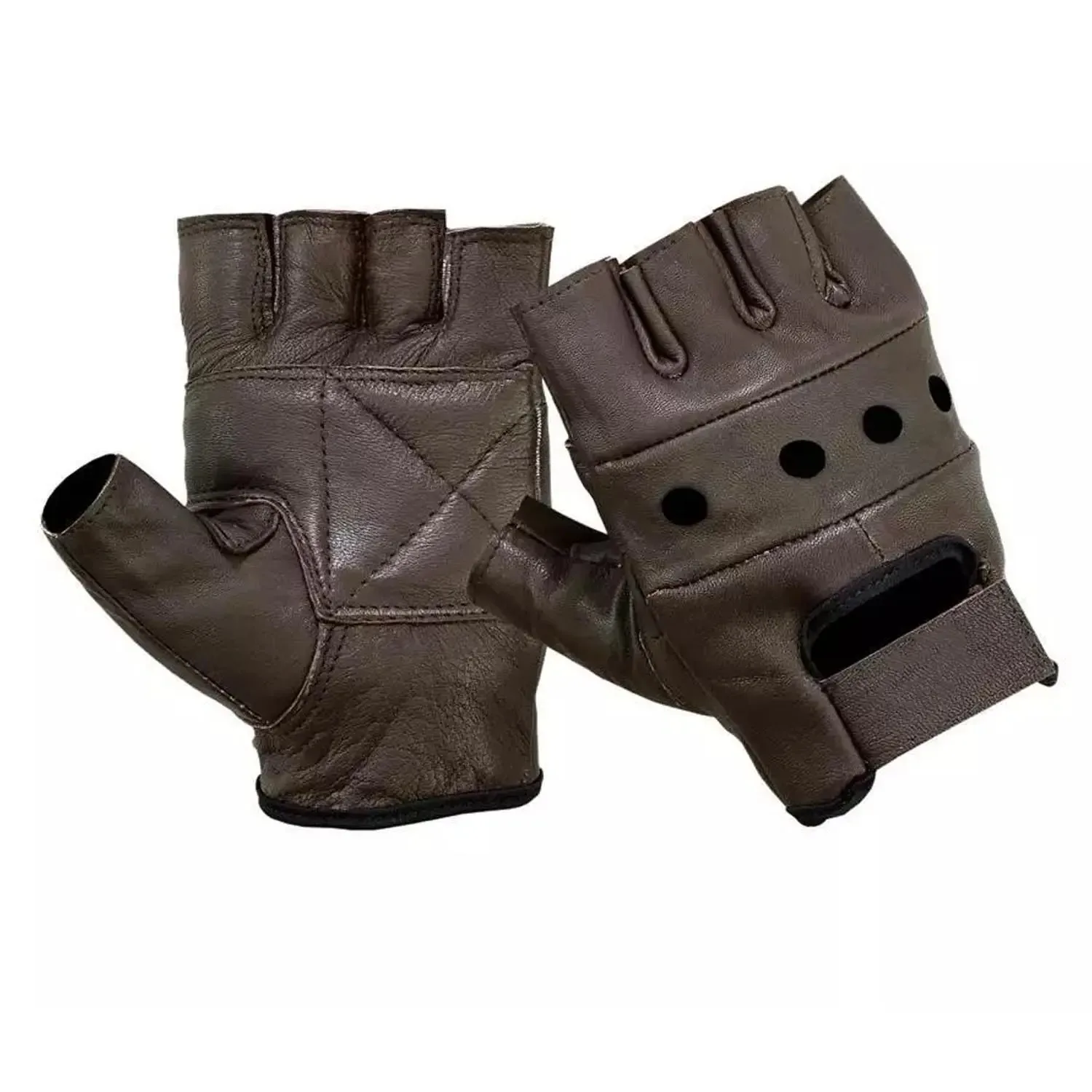 Unisex Half Finger Driving Gloves Genuine Cowhide Smooth Leather Breathable and Comfortable Premium Driving Gloves