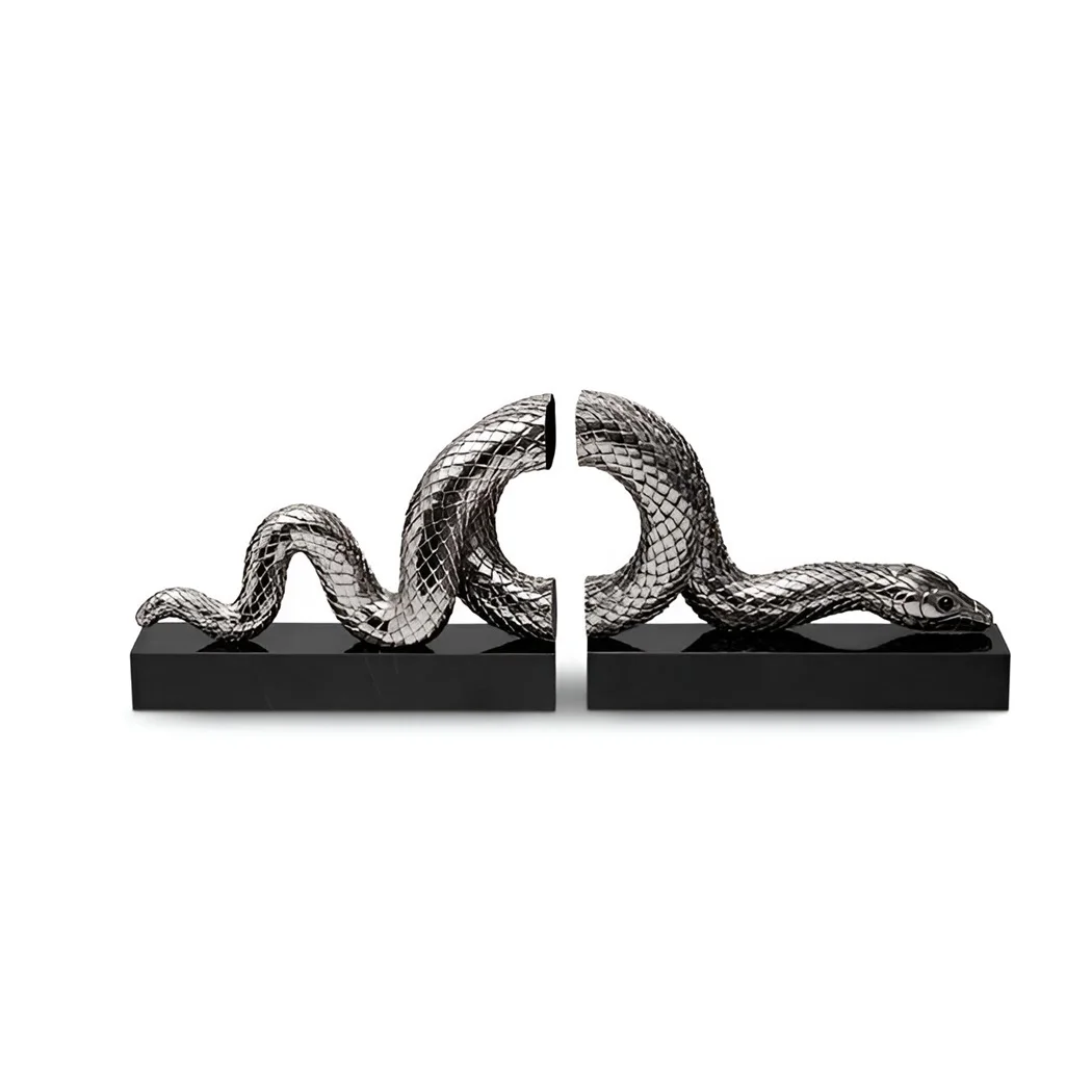 Casting Design Aluminum Deer Golden Head and Black Base Bookend for Magazine Holder Book Stand Animals Bookends