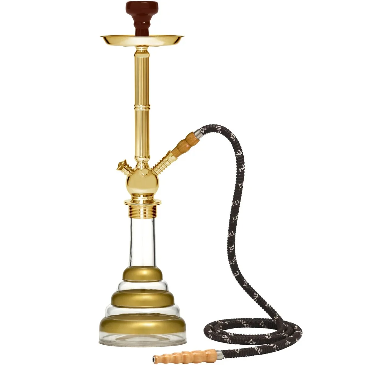 Wholesale Black Smoke Glass Egyptian Hookah Luxury Stainless Steel Glass Designer Hookah for Bars Tableware Smoking Hookah